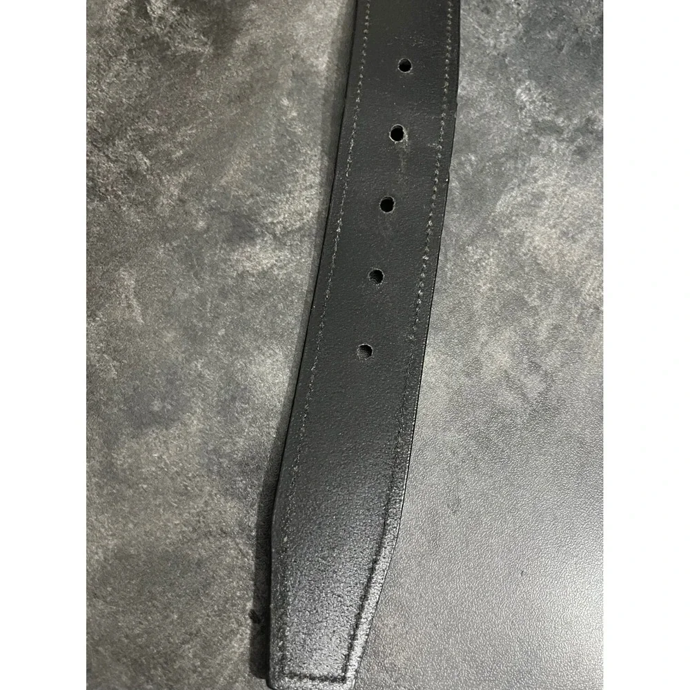 Coach Leather Belt Mens Black Silver Tone Buckle